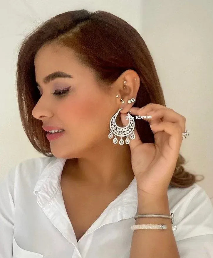 Diamond CZ Chaandbali Earrings