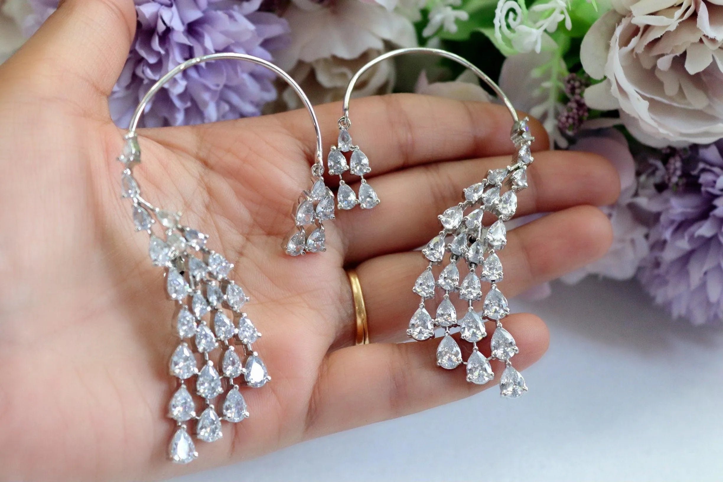 Diamond Ear Cuff Earrings