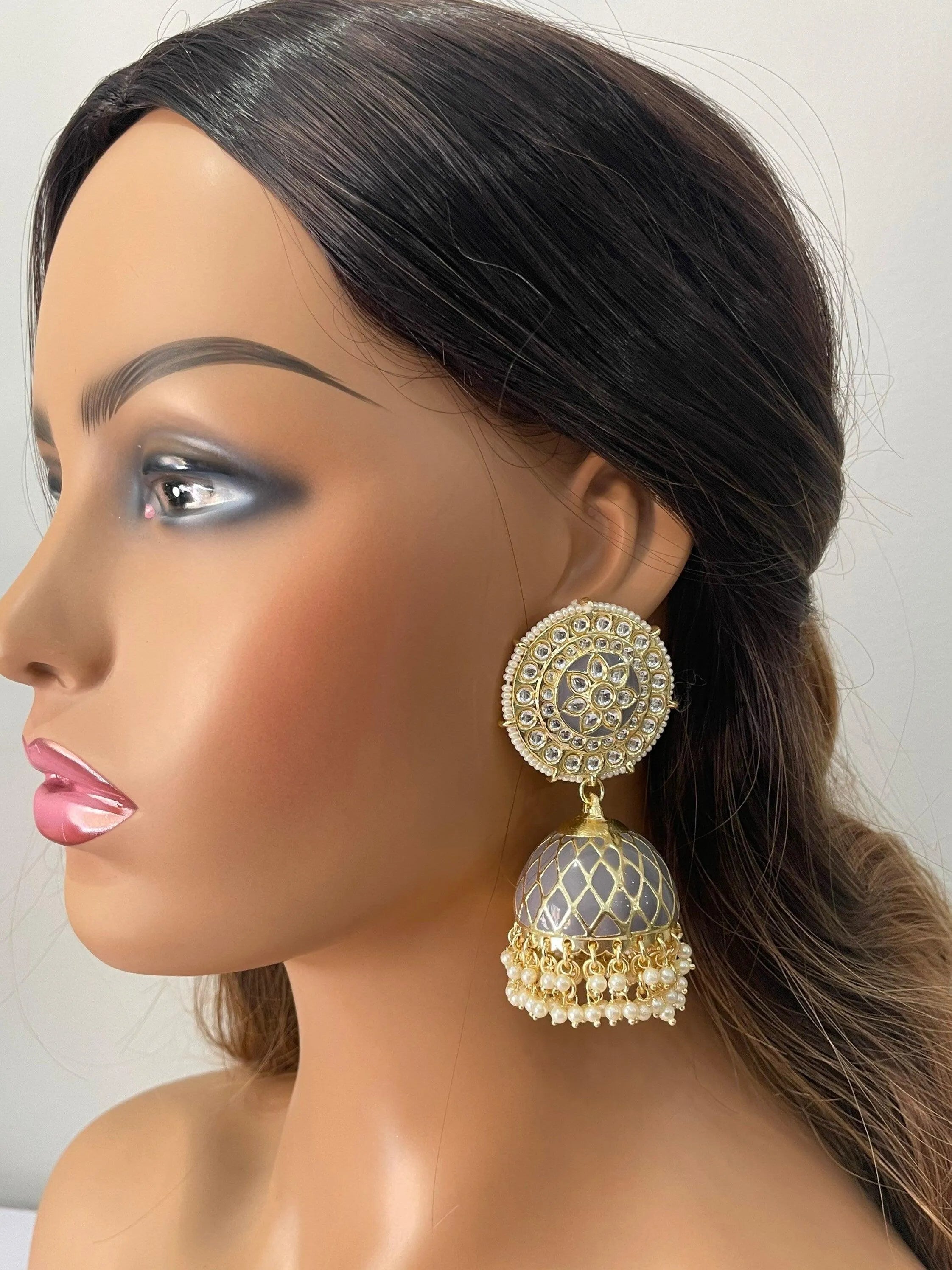 Lasya Gray Jhumkas