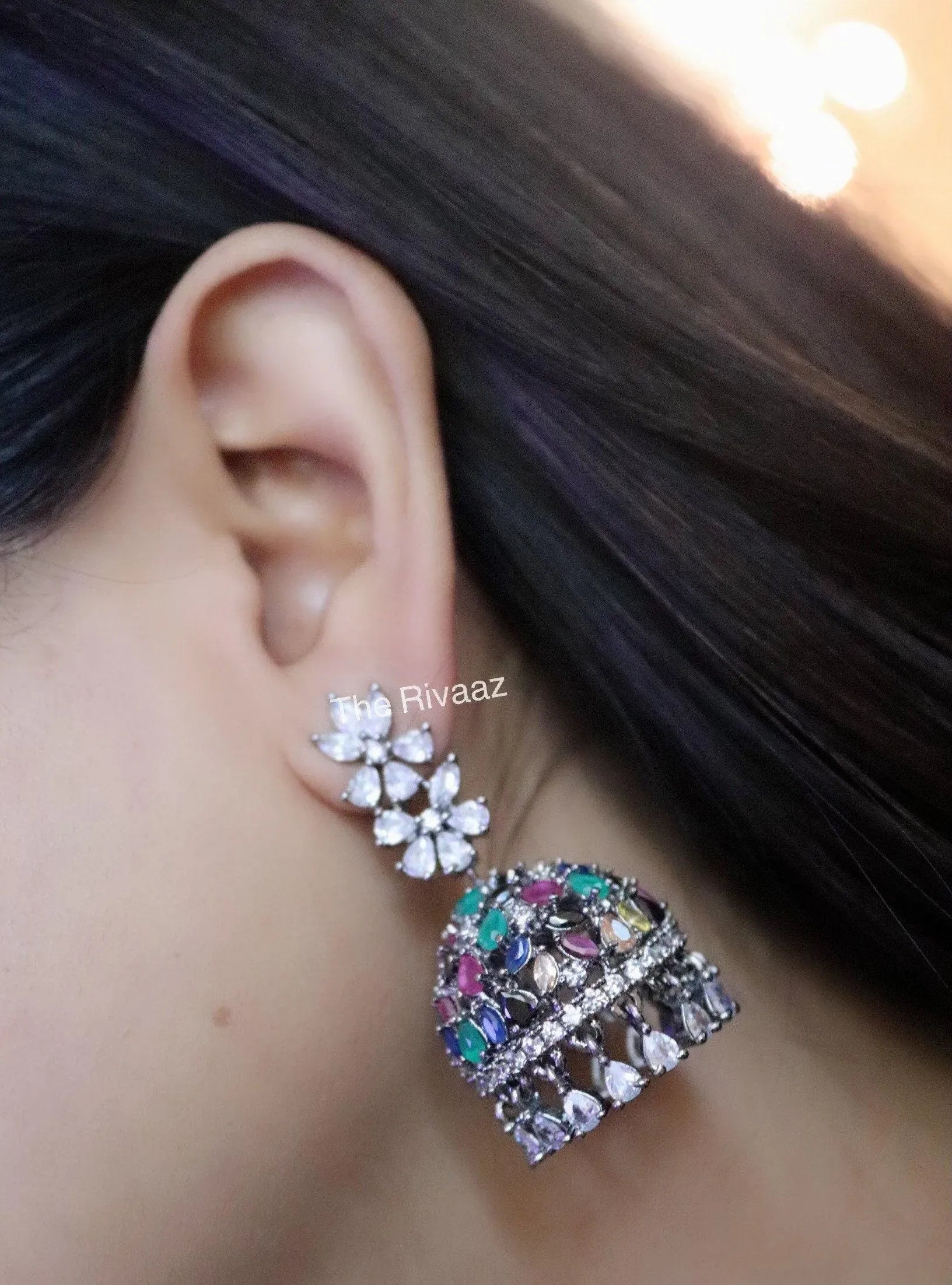 Mili Multicolored CZ Jhumka