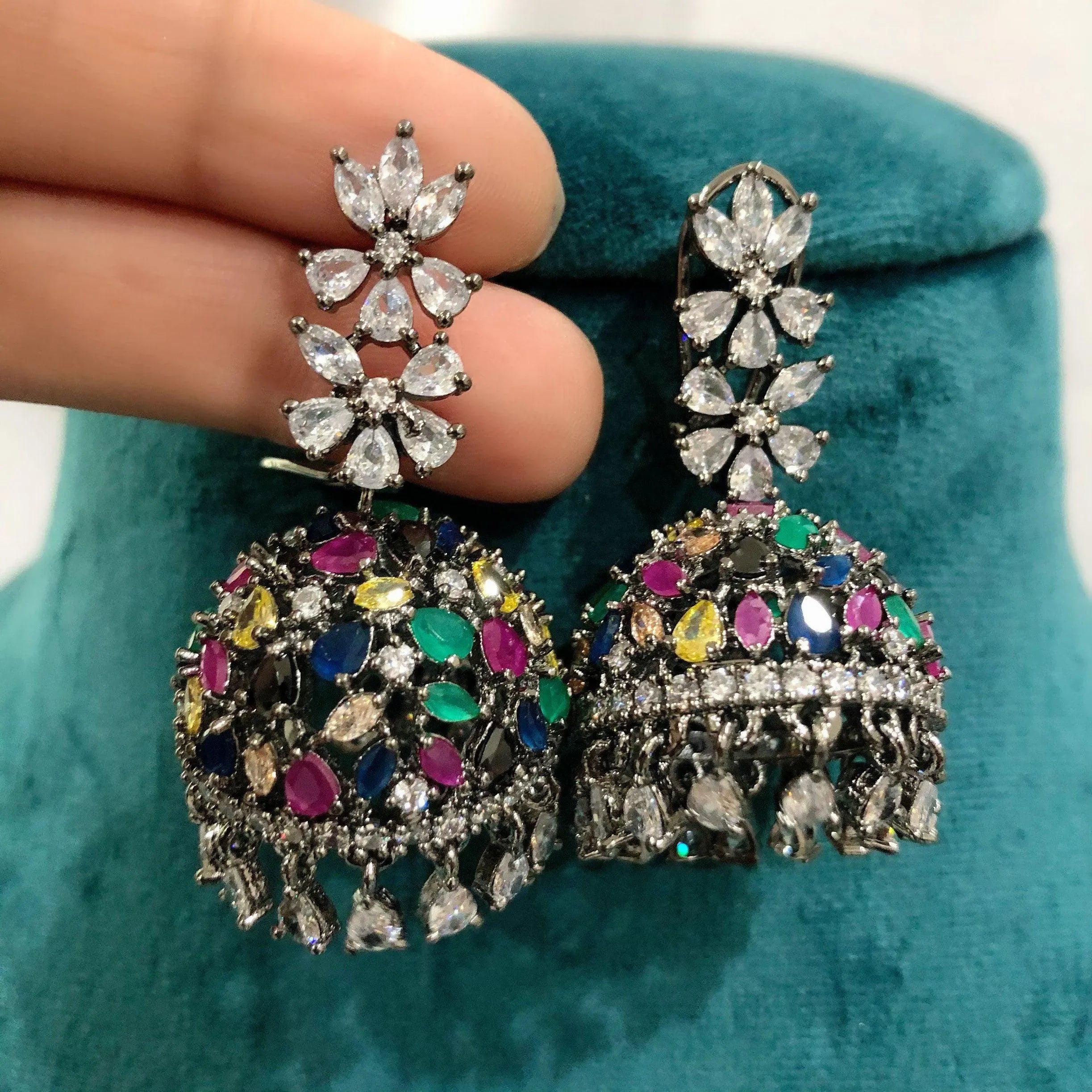 Mili Multicolored CZ Jhumka