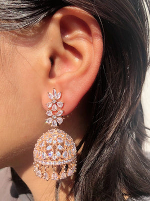 Mili Rose Gold Diamond Jhumki