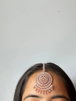 Rose Gold Maangtikka Set