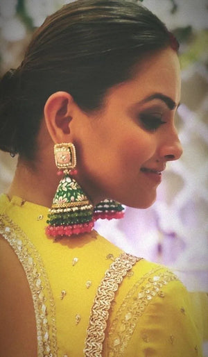 Statement Meenakari Jhumka