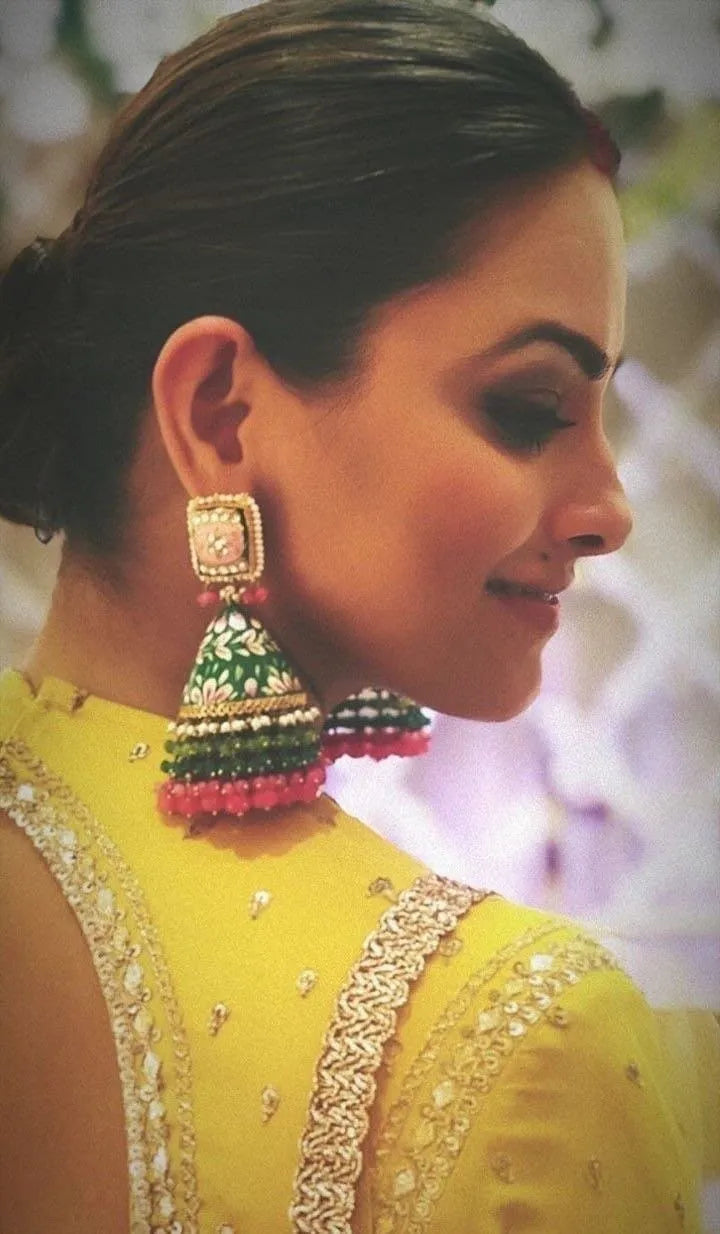 Statement Meenakari Jhumka