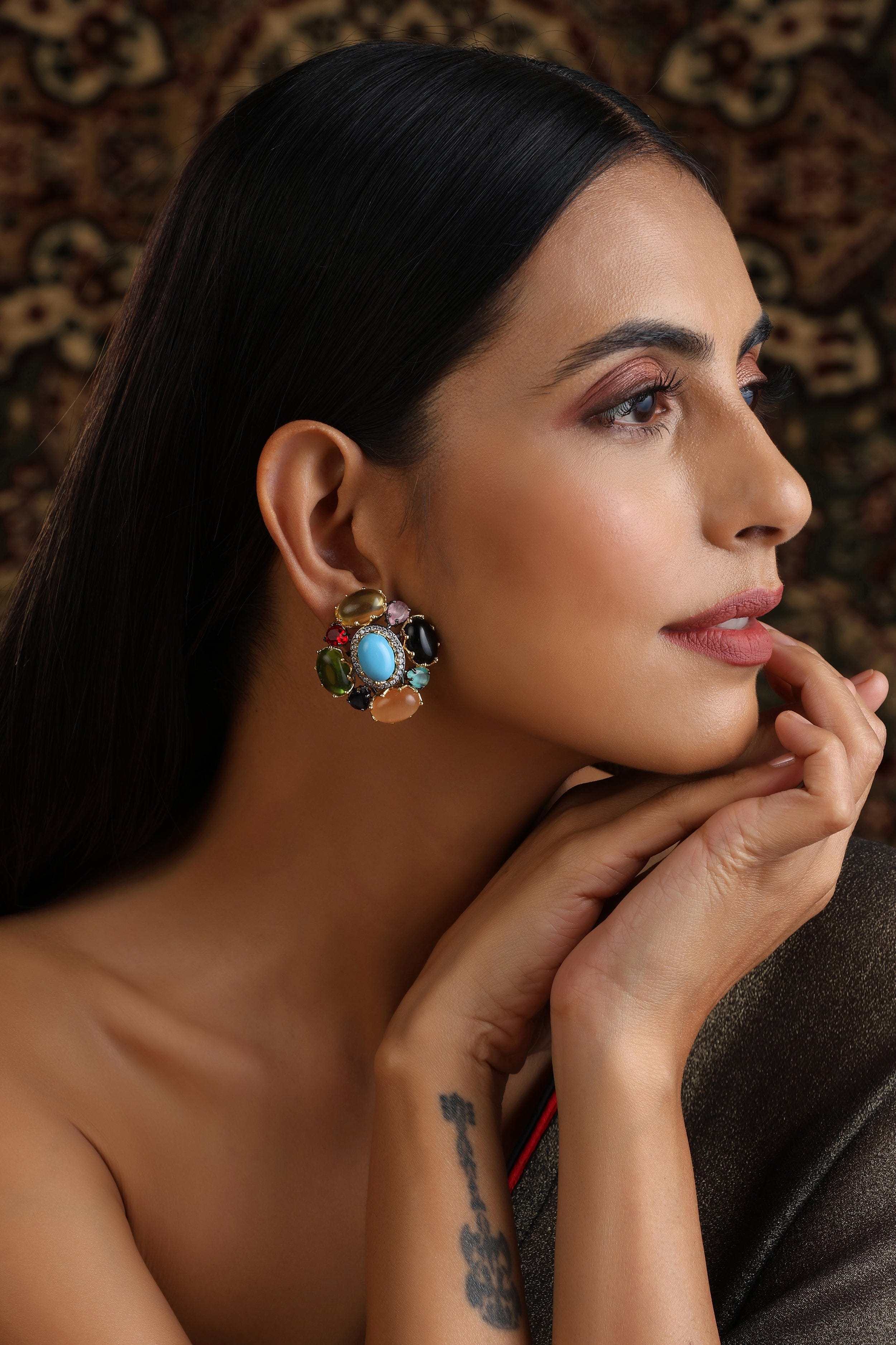 Multi Cabochon Studs