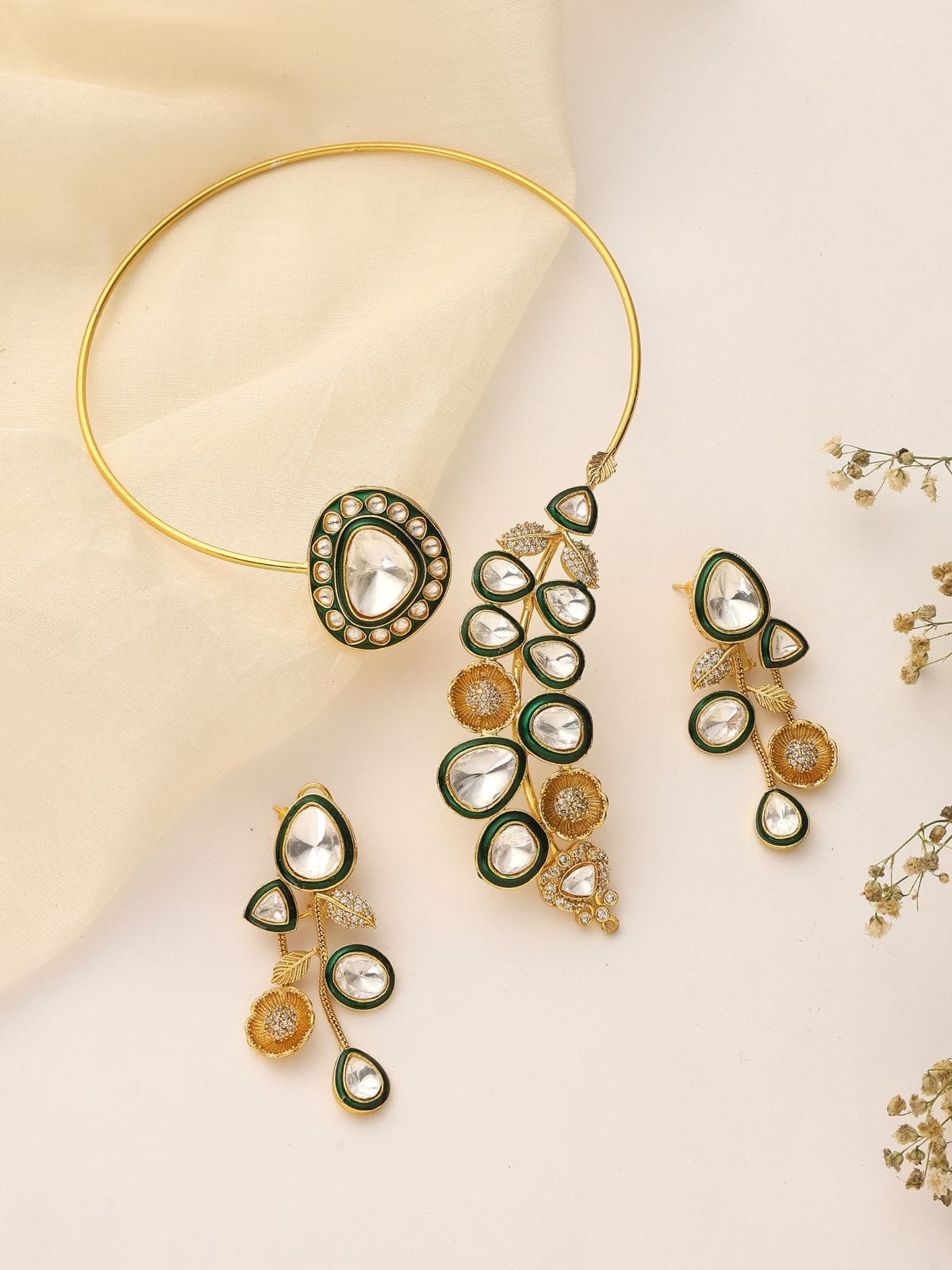 Eira – Modern Kundan Collar Necklace Set