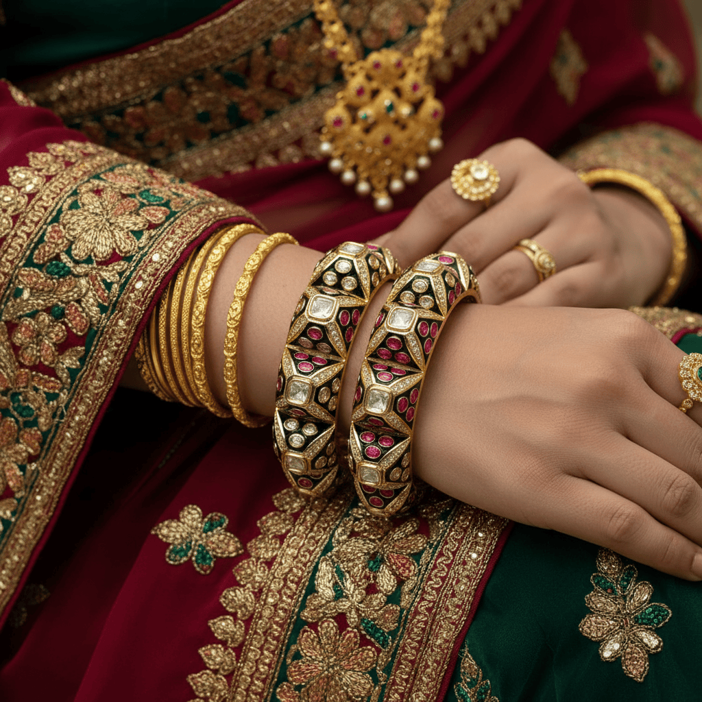 Fine Kundan Openable Bangle Pair