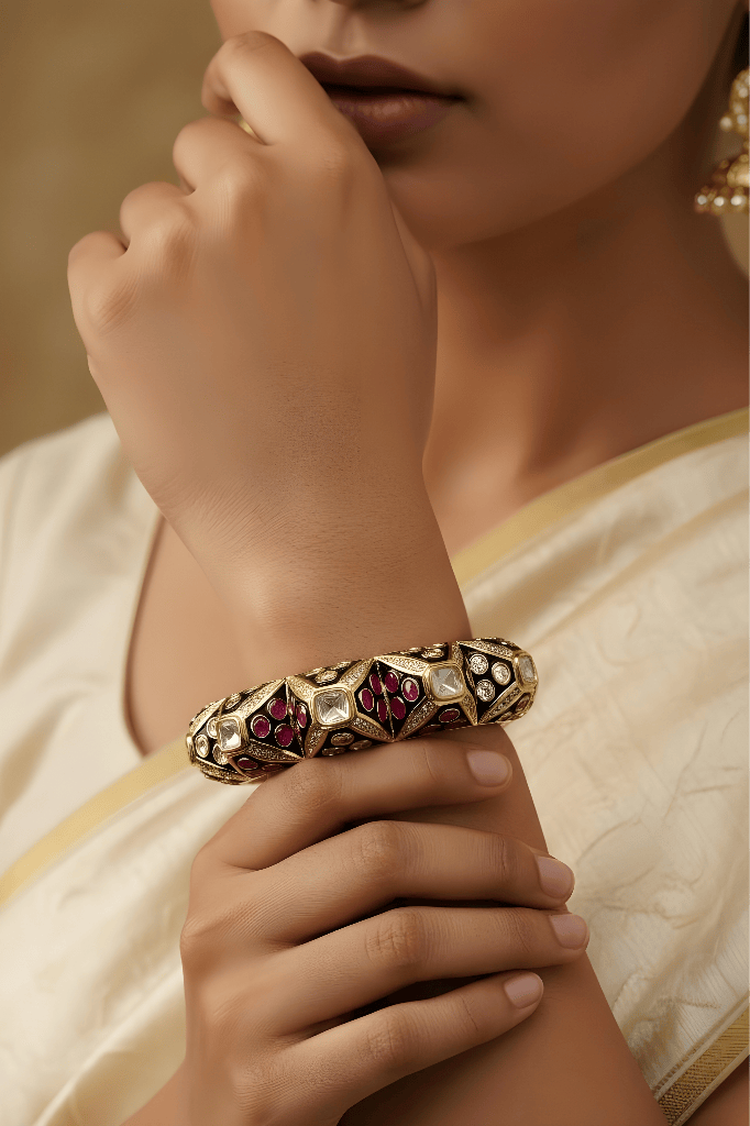 Fine Kundan Openable Bangle Pair