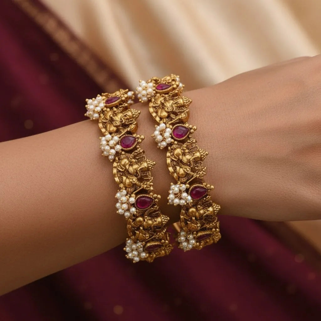 Ganesha Gold Bangle Openable