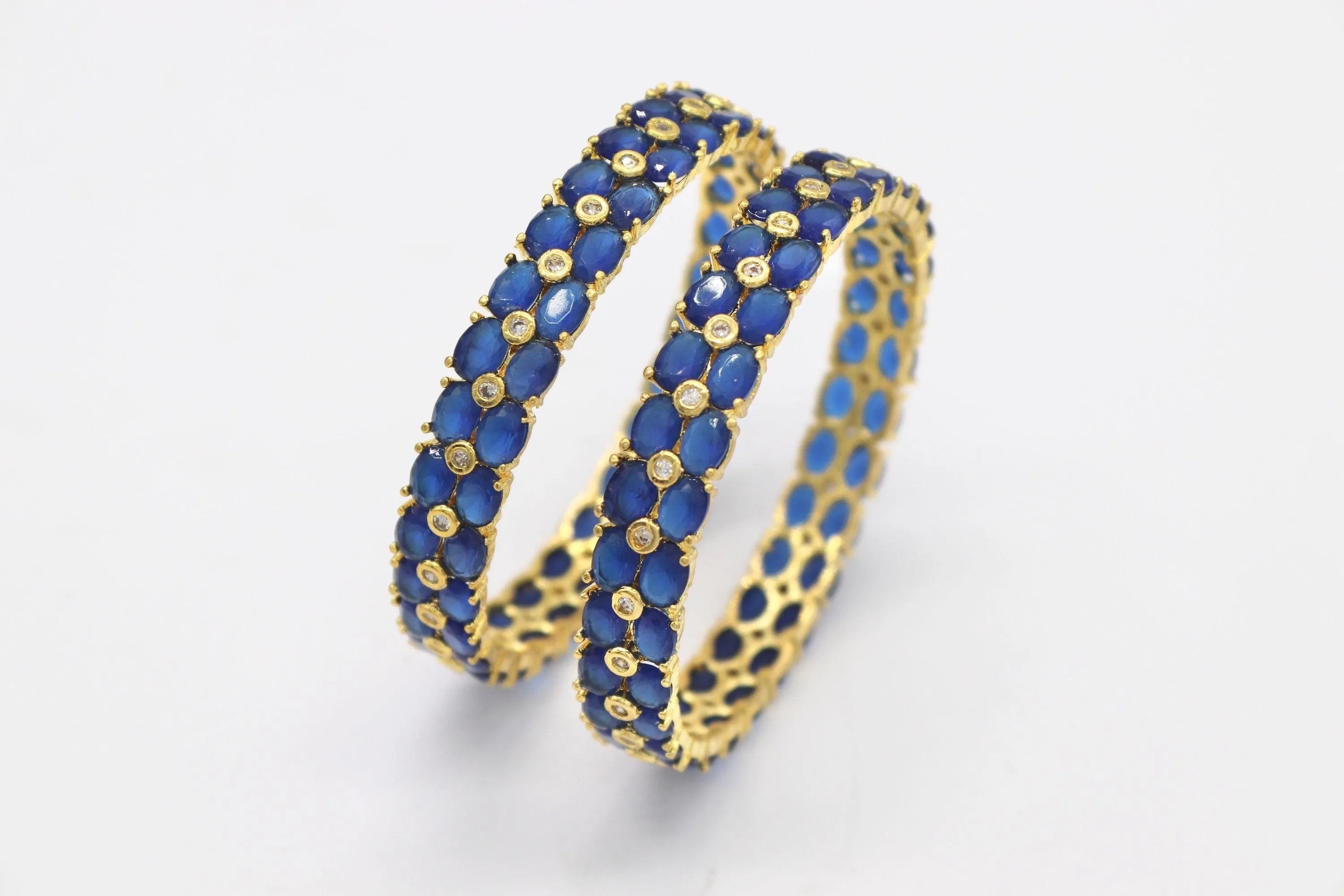 GlambyRivaaz Bangles and Bracelets Sold Out Sapphire Blue Gold Bangles | Indian Jewelry | Pakistani Jewelry | Punjabi Jewelry | Indian Bangles | Pakistani Bangles