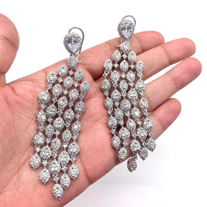GlambyRivaaz Earrings Waterfall CZ Diamond Earrings