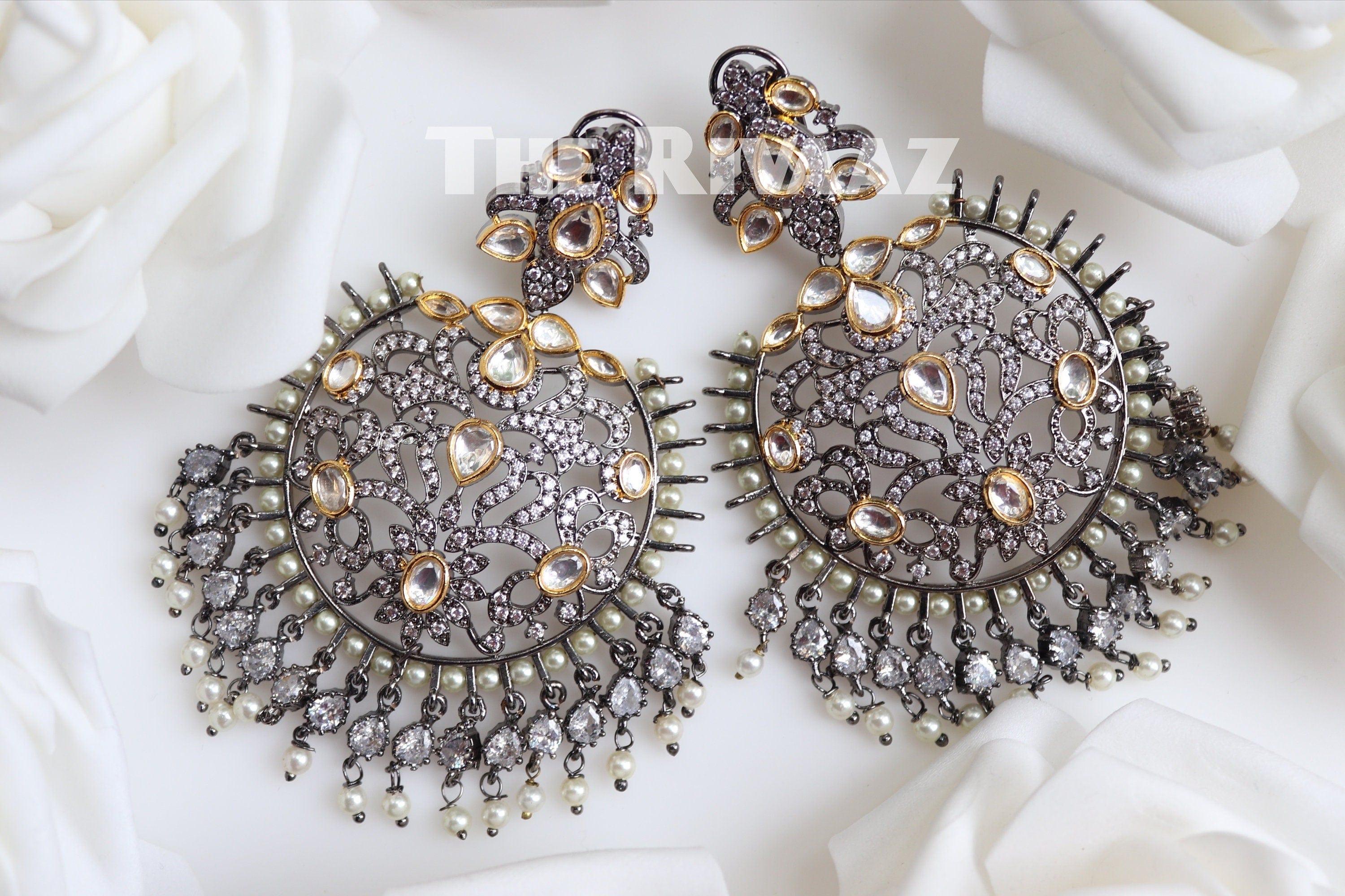 GlambyRivaaz Earrings White Victorian Chandelier Earrings