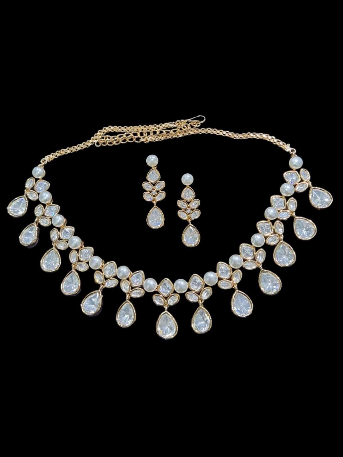 GlambyRivaaz Necklaces Uncut Polki Rose Gold Necklace