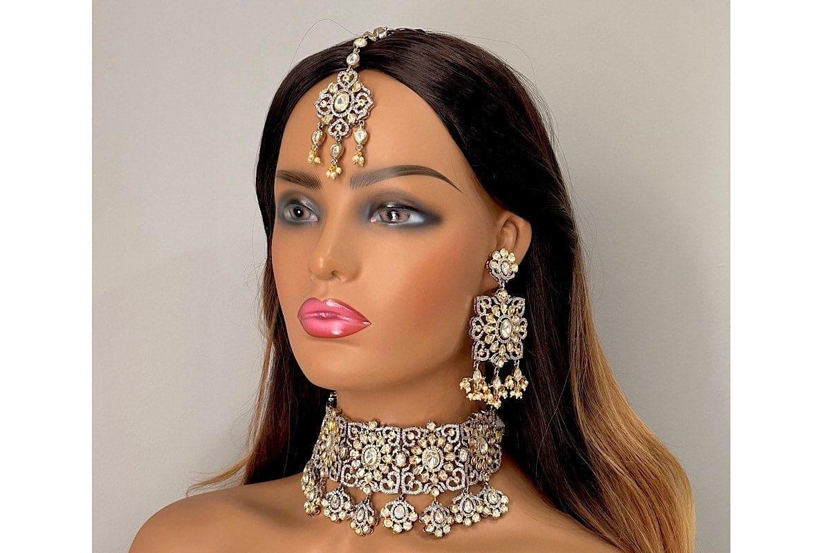 GlambyRivaaz Necklaces Victorian Choker Indian Jewelry Set