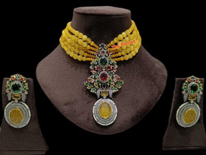 GlambyRivaaz Necklaces Yellow Sabya inspired choker Haldi Necklace