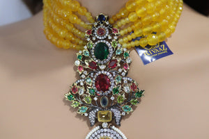 GlambyRivaaz Necklaces Yellow Sabya inspired choker Haldi Necklace