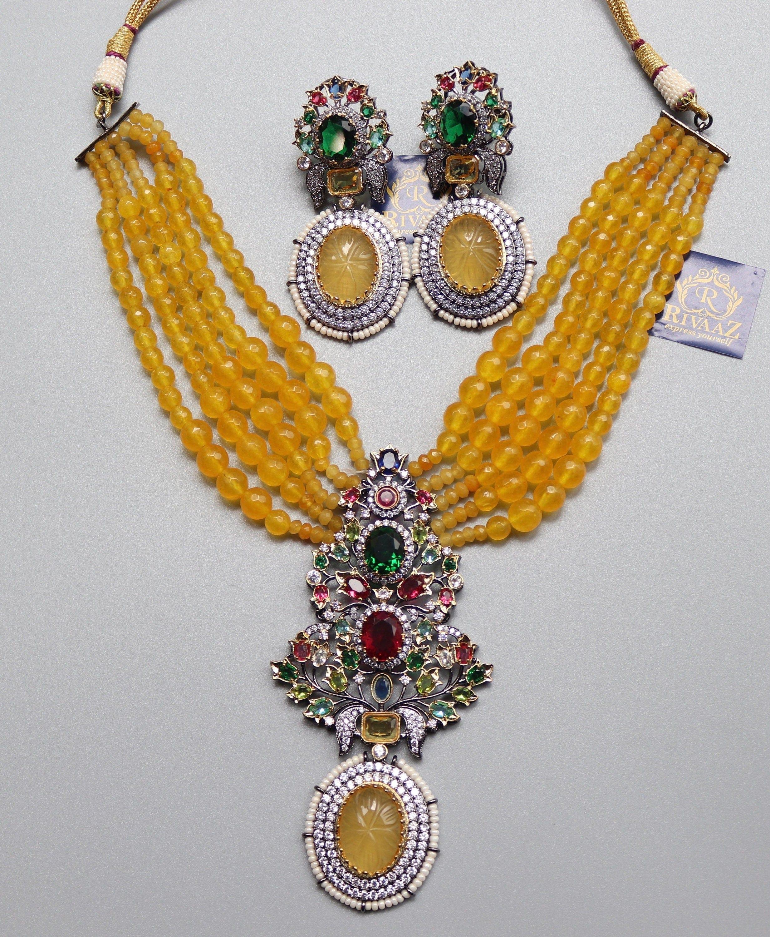 GlambyRivaaz Necklaces Yellow Sabya inspired choker Haldi Necklace