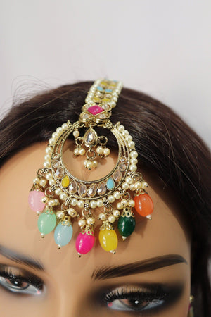 GlambyRivaaz Necklaces Ziva Multicolored Polki Choker Set