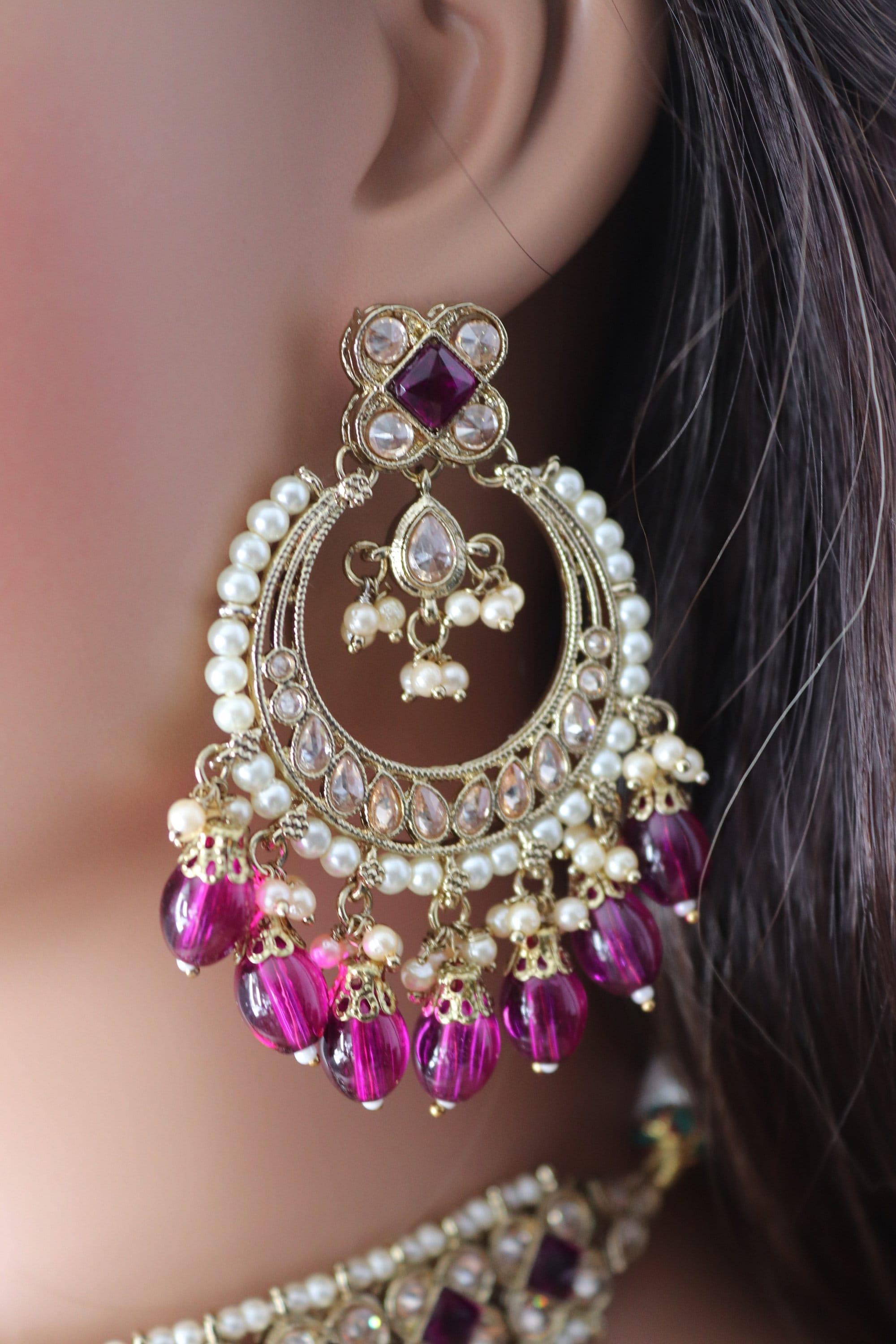 GlambyRivaaz Necklaces Ziva Purple Polki Choker Set