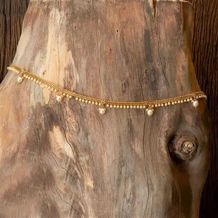 Gold Pearl Waist Chain (Kamarbandh) – Waist Belt for Saree & Lehenga