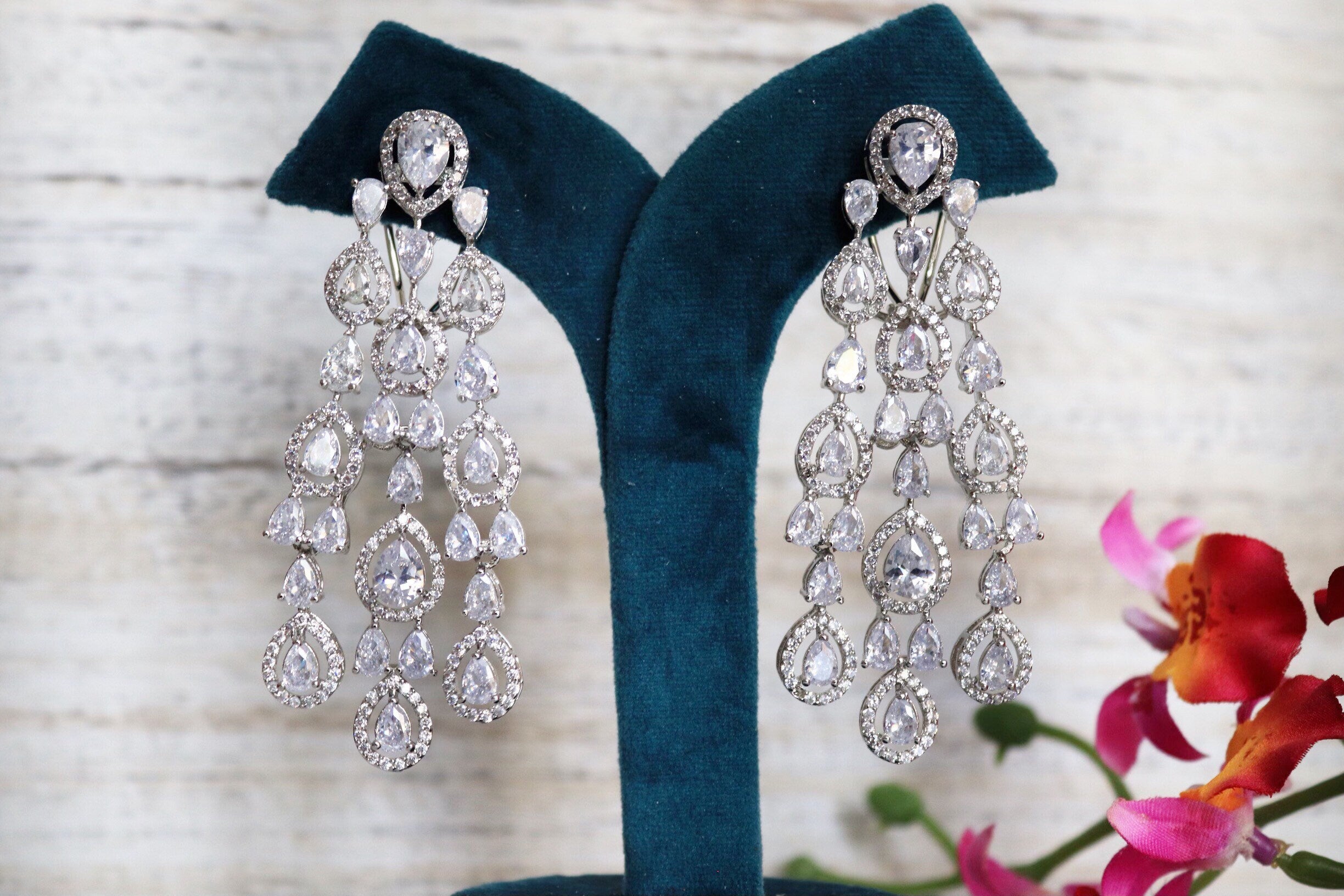 Sold Out Diamond Earrings/Earrings/ Statement Jewelry/ Statement Earrings/ Indian Jewelry/ Indian Earrings/ Cubic Zirconia Earrings