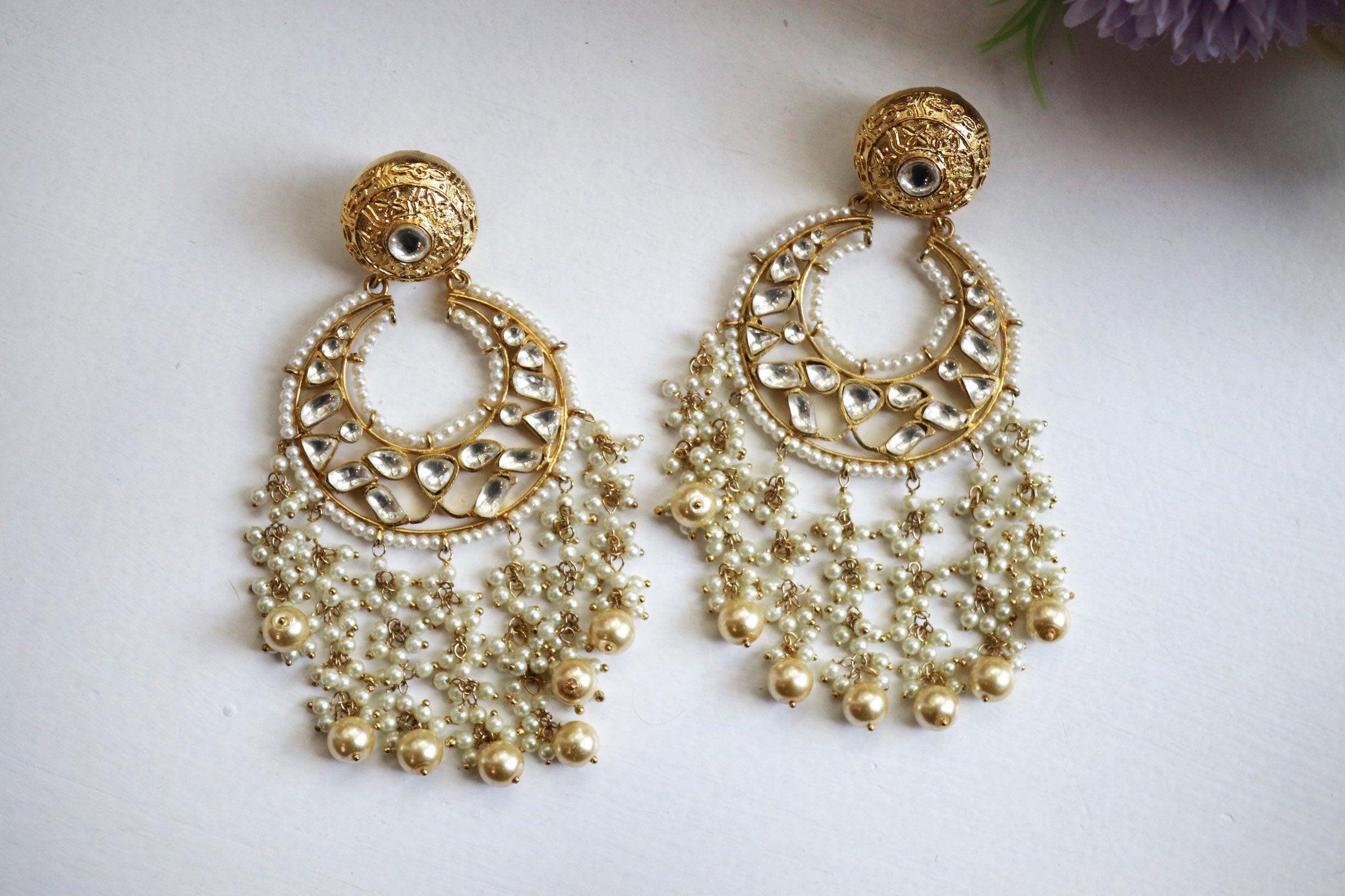 Fine Kundan Chaandbali | Jewelry | Tyani Inspired | Indian Jewelry | Kundan Jewelry | Pacchi Kundan Chaandbali | Bollywood