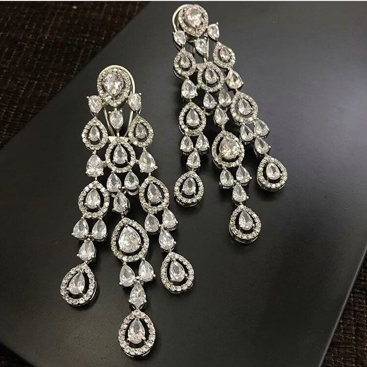 Sold Out Diamond Earrings/Earrings/ Statement Jewelry/ Statement Earrings/ Indian Jewelry/ Indian Earrings/ Cubic Zirconia Earrings