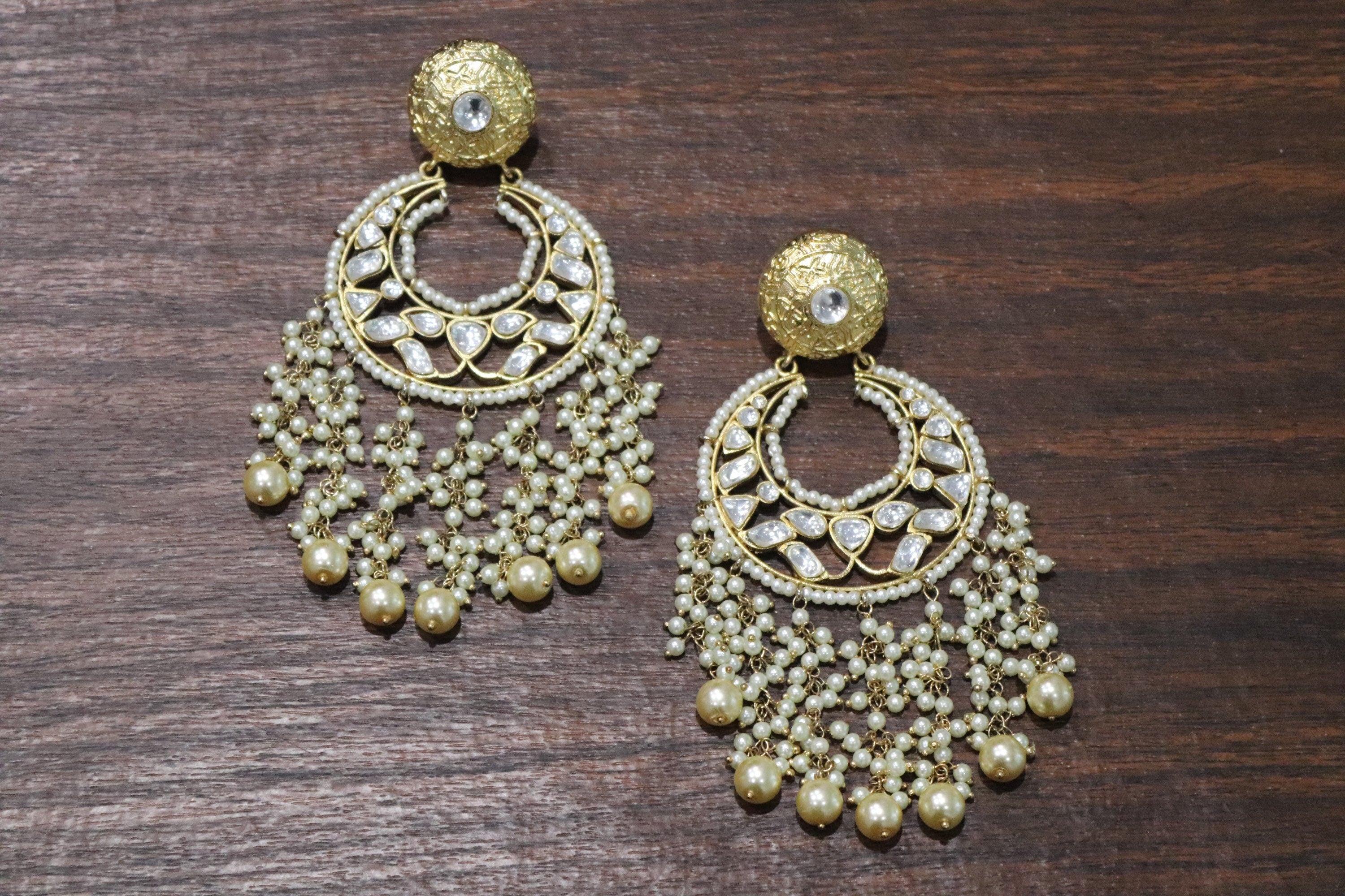 Fine Kundan Chaandbali | Jewelry | Tyani Inspired | Indian Jewelry | Kundan Jewelry | Pacchi Kundan Chaandbali | Bollywood