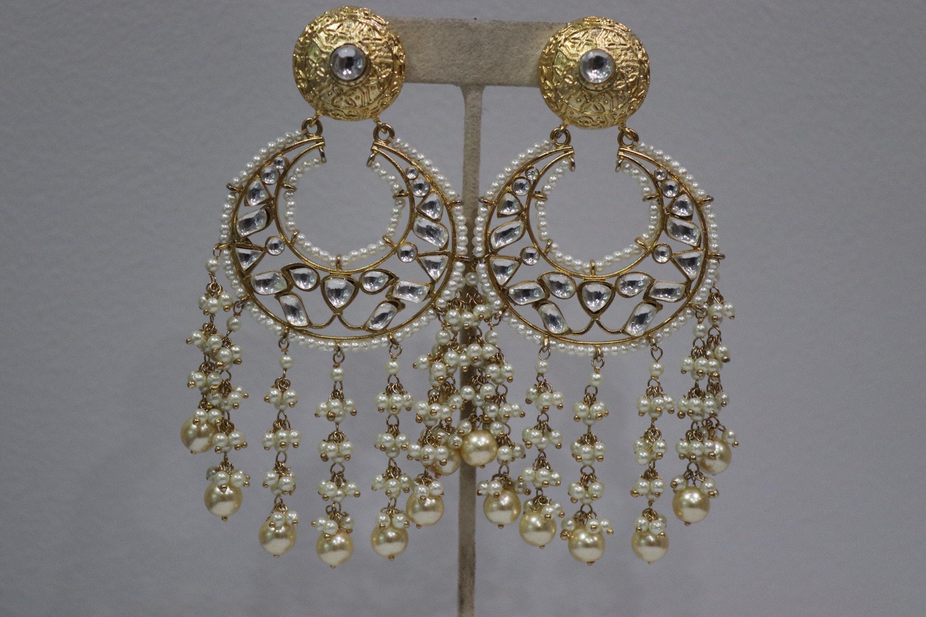 Fine Kundan Chaandbali | Jewelry | Tyani Inspired | Indian Jewelry | Kundan Jewelry | Pacchi Kundan Chaandbali | Bollywood