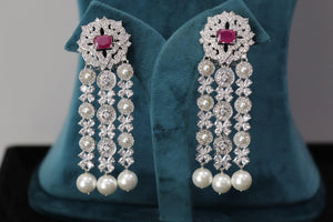 Gina Choker/ CZ Pearl Choker Necklace Set/ Kundan Necklace Set/ Victorian Choker/ Indian Choker