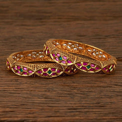 Pre Order Antique bangle Pair/ Indian Jewelry/ Indian Kada/ Kemp Bangle/ Gold Kada / Bollywood Jewelry