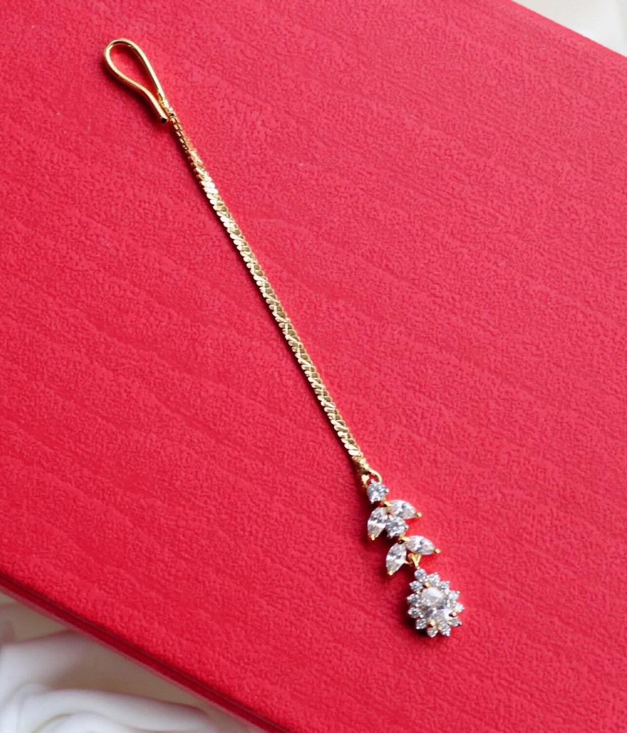 Gold CZ Tikka • Maangtikka • Small Tikka • Kids Tikka • Tikka Jewelry • Diamond Tikka • Indian Forehead Jewelry • Gold Tikka • Tikli •Dainty