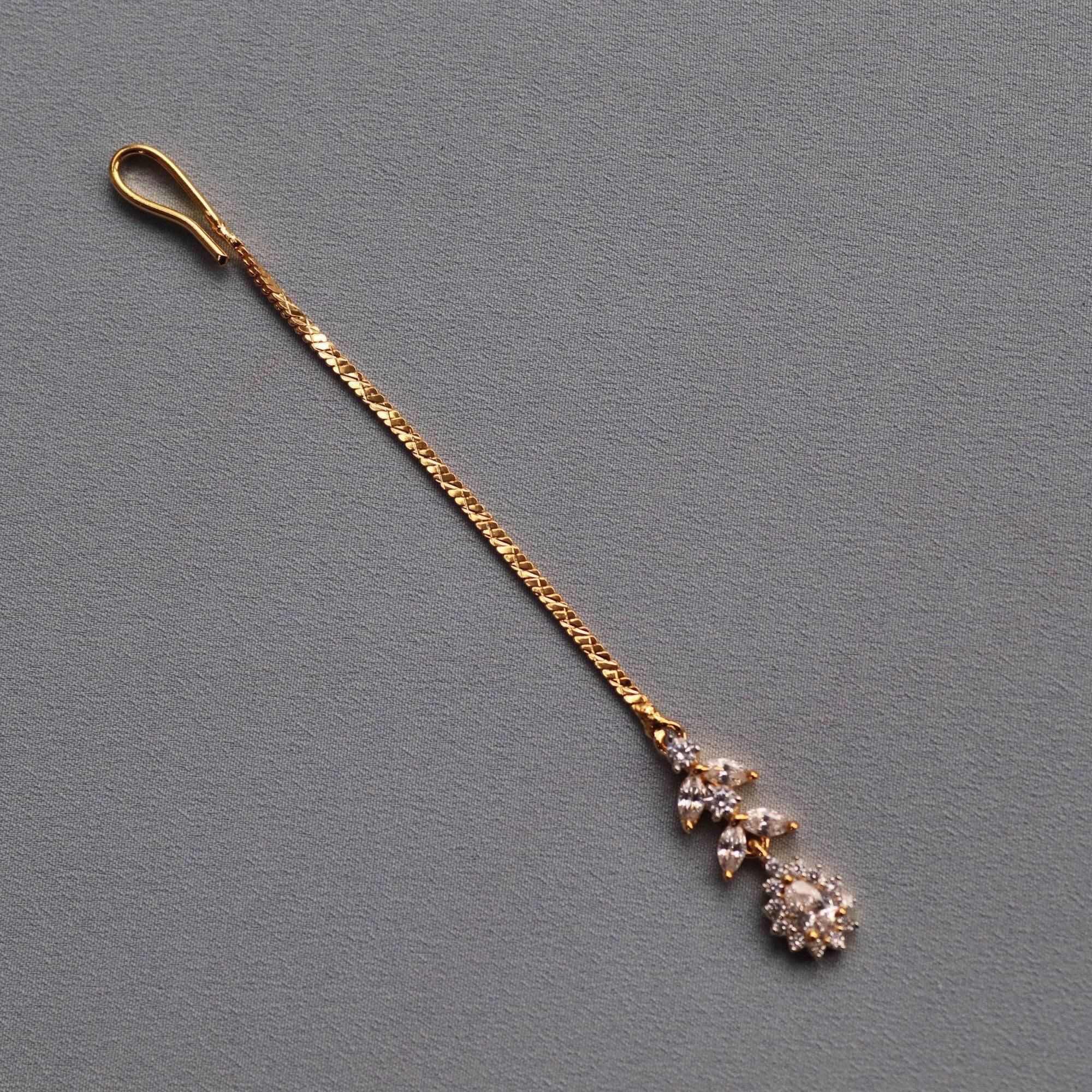Gold CZ Tikka • Maangtikka • Small Tikka • Kids Tikka • Tikka Jewelry • Diamond Tikka • Indian Forehead Jewelry • Gold Tikka • Tikli •Dainty