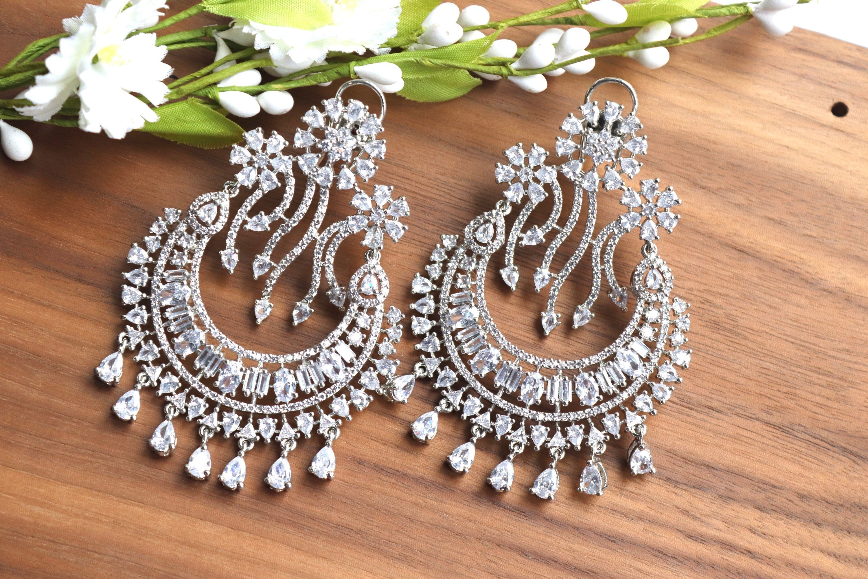 Diamond Chaandbali | Indian Jewelry | Pakistani Jewelry