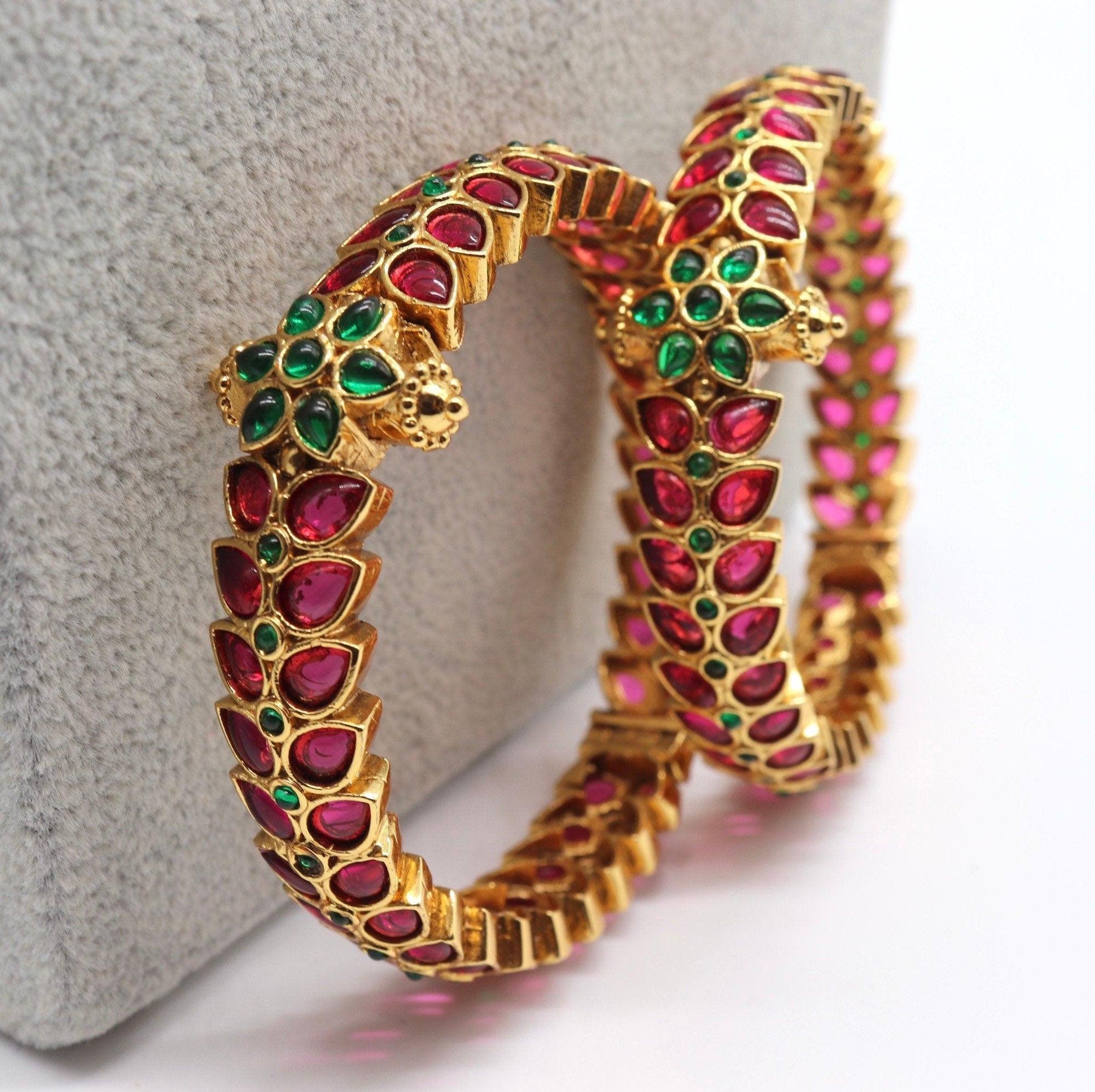 Openable Antique bangle/ Matte Gold Bangle/ South Bangle/ One Gram gold Bangle/ Indian Bangle/One Gram Gold Bangle/ Kemp bangle