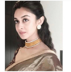Gold Choker/ Indian Jewelry/ Necklace/ Emerald Indian Choker/ Indian Necklace/Bollywood Jewelry/