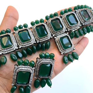 Deepika Padukone Choker/ Indian Jewelry/ Necklace/ Emerald Indian Choker/ Indian Necklace/Bollywood Jewelry/