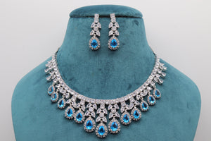 May Turquoise Diamond Necklace / Statement Jewelry/ Statement Necklace/ Elegant Jewelry/ Unique Jewelry/ Indian Jewelry/ CZ choker Necklace
