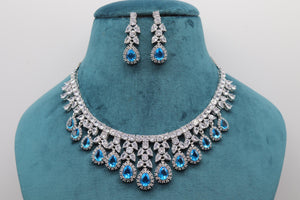 May Turquoise Diamond Necklace / Statement Jewelry/ Statement Necklace/ Elegant Jewelry/ Unique Jewelry/ Indian Jewelry/ CZ choker Necklace