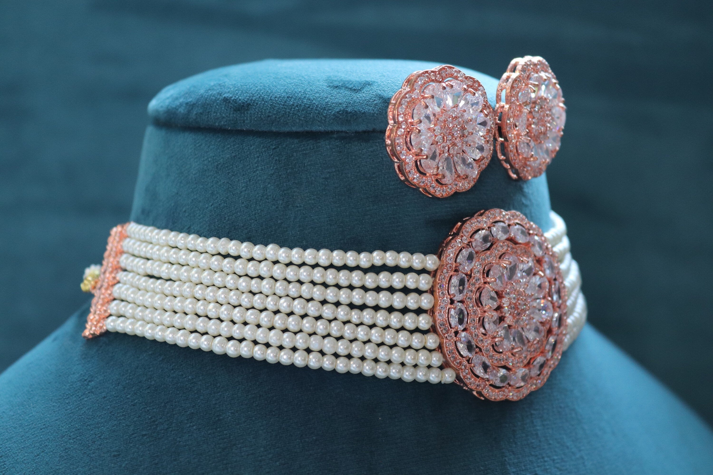 Indian Kundan Choker/ Indian Jewelry/ Indian Necklace/ Indian Choker/ Indian Wedding Necklace Set/ Kundan Choker