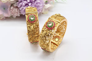 2.4 Openable Matte Gold Bangles Indian Bangle/ Antique Gold Bangles/ Indian Jewelry/ Indian Bangle/ Pakistani jewelry/