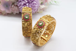 2.4 Openable Matte Gold Bangles Indian Bangle/ Antique Gold Bangles/ Indian Jewelry/ Indian Bangle/ Pakistani jewelry/