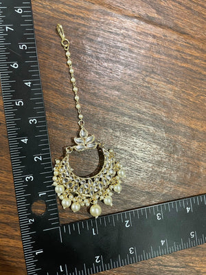 Tikkah | Gold Kundan Maangtikka | a indjan Jewelry | Pakistani Jewelry | Indjan Forehead Jewelry | Tikka