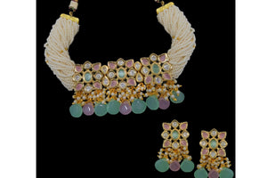 Mint Pink Kundan Choker / Indian Choker Necklace/ Pakistani jewelry/ Indian jewelry / Indkan Necklace Set / Kundan Necklace
