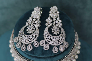 Feb Diamond Choker Necklace with Earring/ Indian jewelry/ Crystal Choker/ Indian Choker/ Pakistani jewelry/ Bollywood jewelry/Wedding