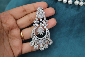 Feb Diamond Choker Necklace with Earring/ Indian jewelry/ Crystal Choker/ Indian Choker/ Pakistani jewelry/ Bollywood jewelry/Wedding