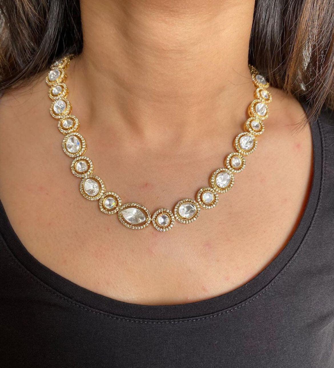 Kundan Long Necklace Kundan Set Long Indian Necklace Rani Haar Victorian Necklace India