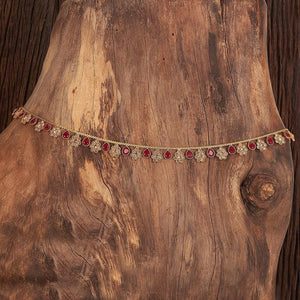 Ruby Gold Polki Belly Chain/ Kamarbandh// Indian Jewelry/ Indian waist chain/ Jewelry Belt/ South Jewelry/ Boho Jewelry/ Ethnic Jewelry