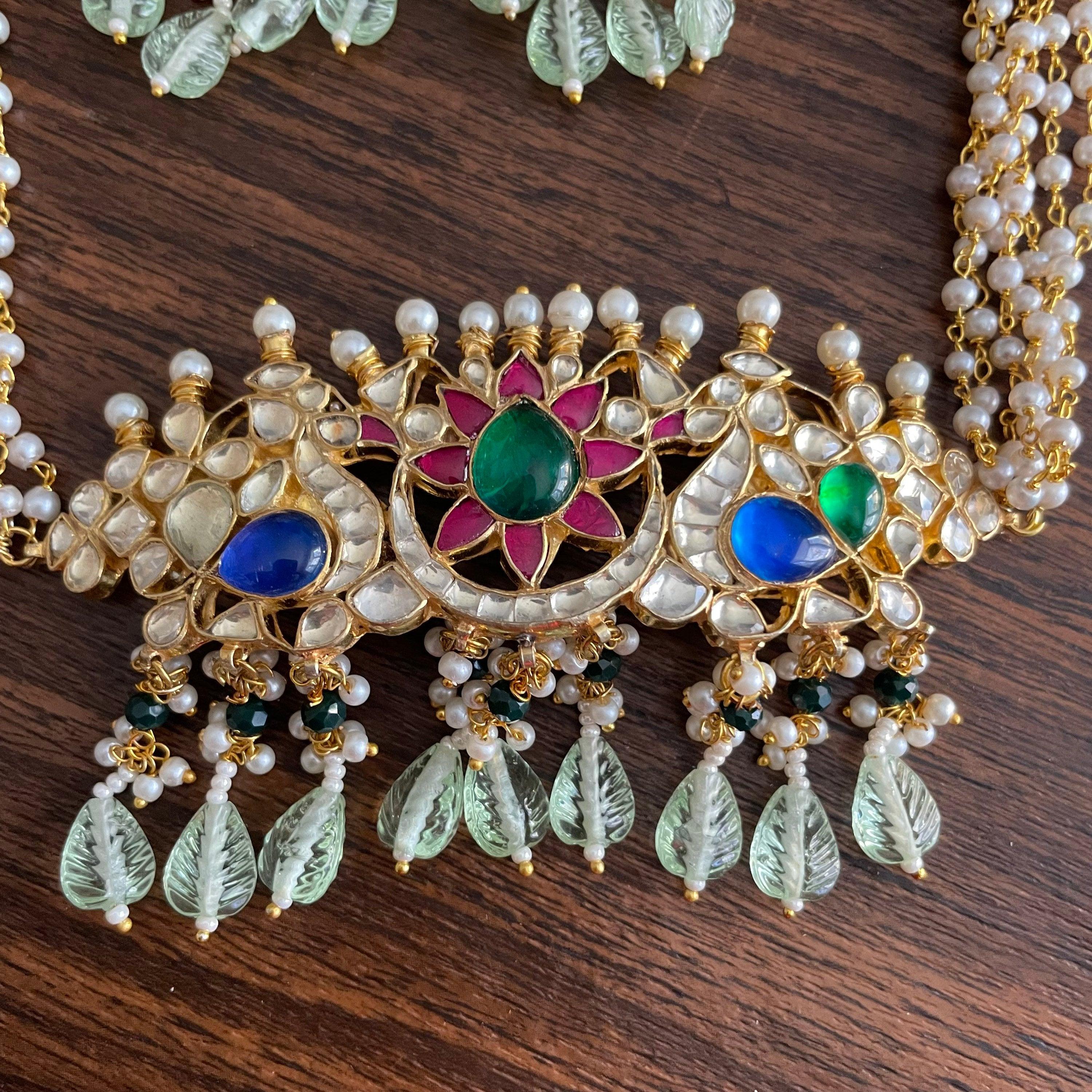 Navratan Jadau Choker Necklace | Pacchi Kundan Choker | Indian Jewelry | Pakistani Jewelry | Kundan Necklace | Kundan Jewelry
